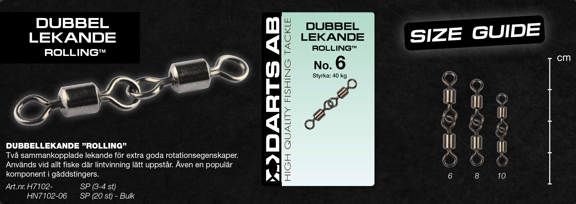 Lekande "Double Rolling" no8 3-pack