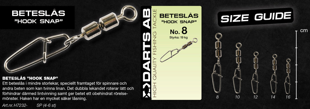 Beteslås "Hook Snap" no16  6-pack