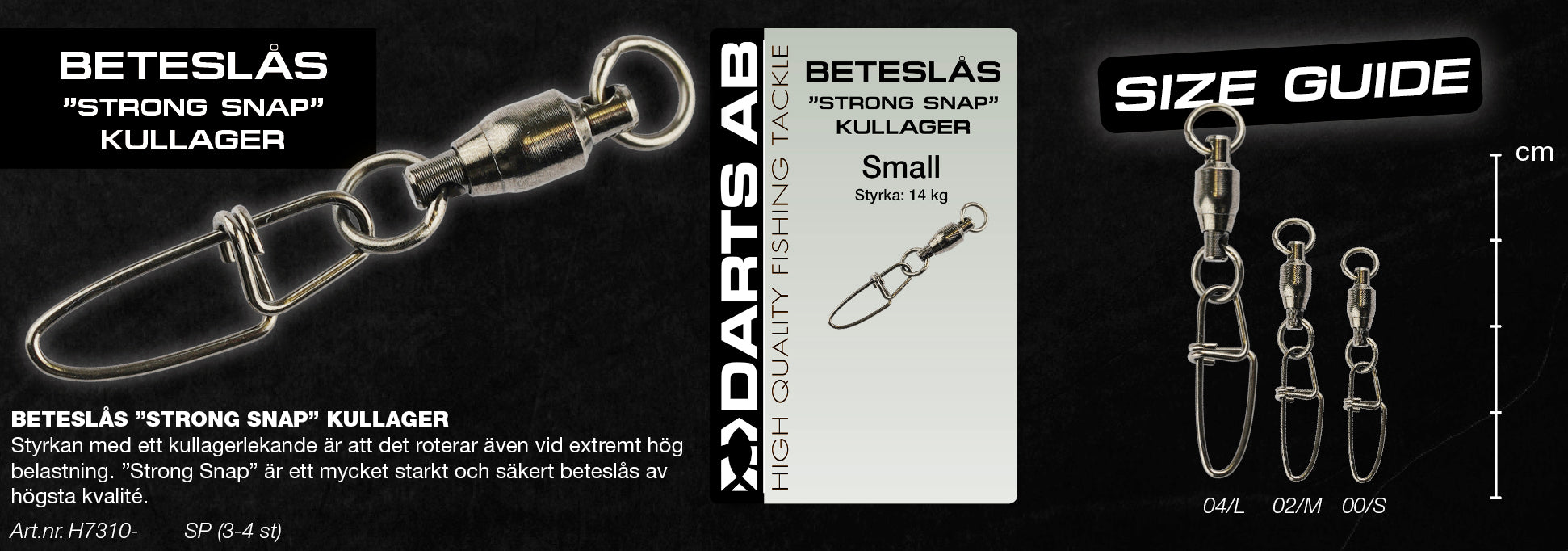 Beteslås "Strong Snap" kullager no2  4-pack
