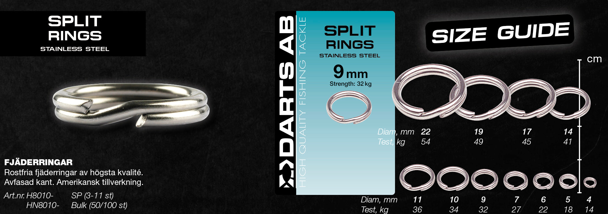 Splitring 11mm 9-pack
